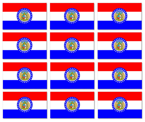 x12 - Missouri MO State Flag Car Truck Window Bumper Laptop Cooler Sticker Decal