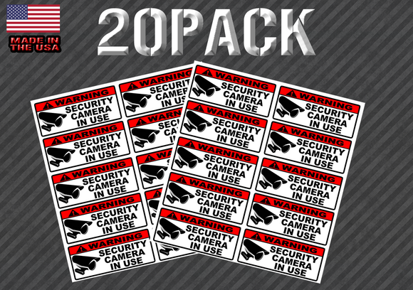 20 pack Warning Video Surveillance Security Sticker Decal - Burglar Alarm - OwnTheAvenue