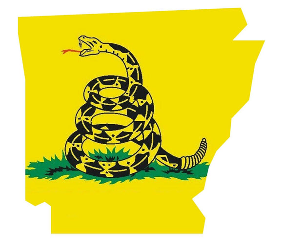 Arkansas AR State Outline Gadsden Flag Vinyl Sticker - 4