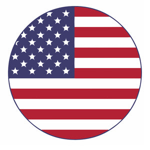American Flag Stickers Flag Decal Round Indoor Outdoor Circle America USA US 4" - OwnTheAvenue