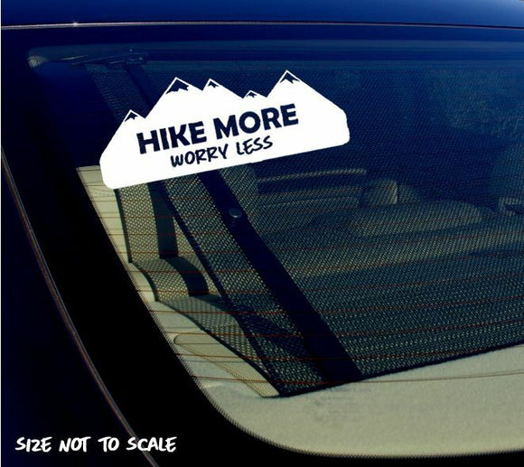 Hike More Worry Less White Sticker Decal 8