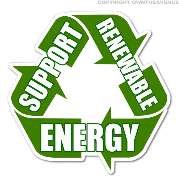 Support Renewable Energy Recycle Logo EV Go Green Sustainable Sticker Decal - OwnTheAvenue