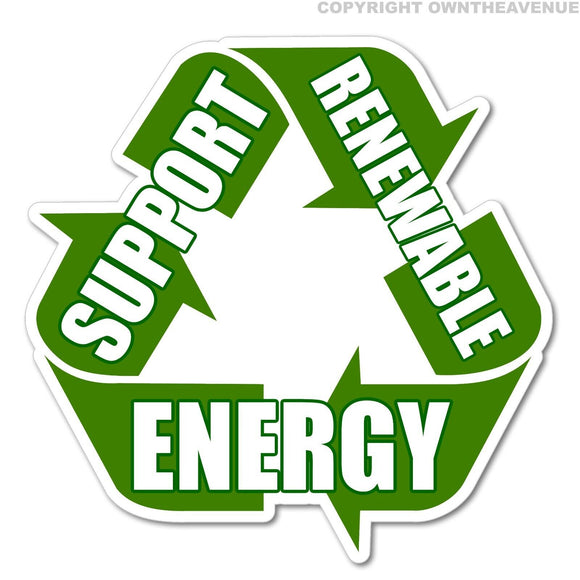 Support Renewable Energy Recycle Logo EV Go Green Sustainable Sticker Decal