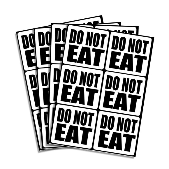 Do Not Eat Warning Stickers 25-1000 Pack Label Decal Gag Joke Funny Sticker