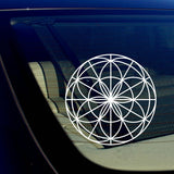 Flower of Life No 2 Sacred Geometry Math Kabbalah Car Window Sticker Decal 7.5" - OwnTheAvenue
