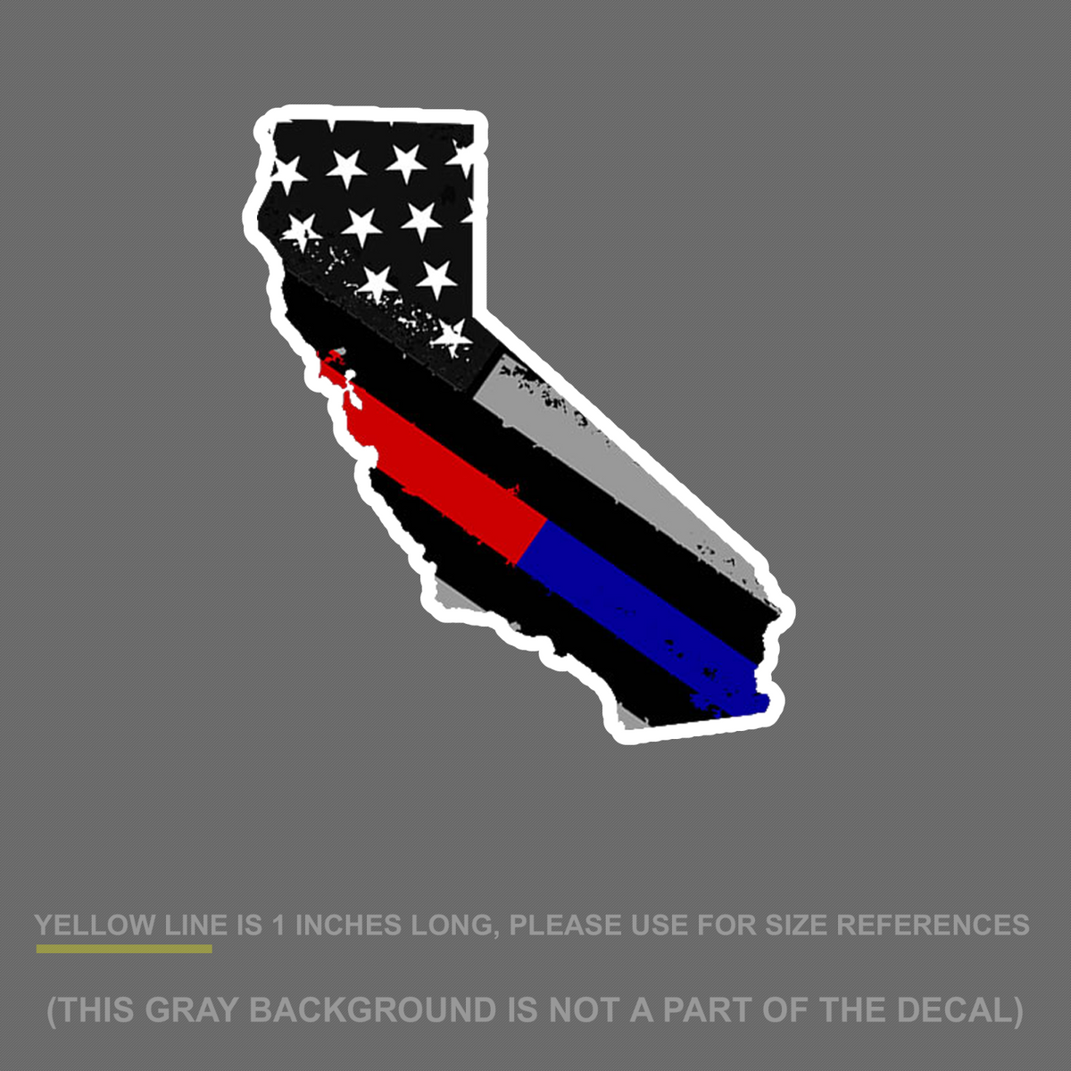 Cali Red/Blue Colors Sticker Decal Police/Fire Flag California State 5 ...