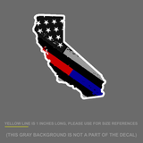 Cali Red/Blue Colors Sticker Decal Police/Fire Flag California State 5"