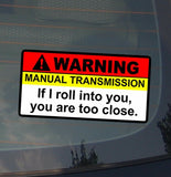 Warning Manual Tranny Vinyl Decal Sticker JDM Racing Drift Low Funny (WrnManulT) - OwnTheAvenue