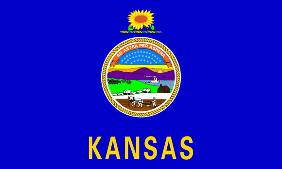 Kansas State Flag KS Vinyl Sticker Choose Size