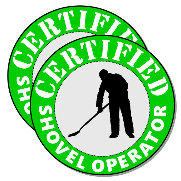 Certified Shovel Operator Funny Hard Hat Stickers Construction Helmet Decals 2PK - OwnTheAvenue