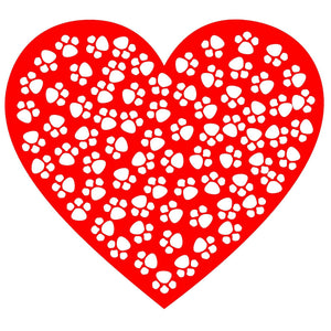 Cat Dog Paw Pet Print Adopt Love My Animal Rescue Sticker Decal 4" Inches - Model: 8480