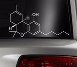 THC MOLECULE Sticker Vinyl Decal 420 Dope 7.5" Inches Long (THC) - OwnTheAvenue