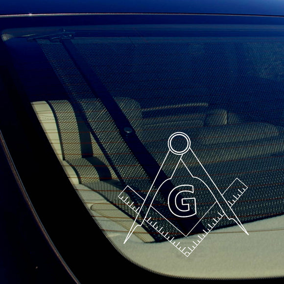 Freemason Decal Bumper Window Sticker Masonic Compass Government 7.5