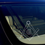 Freemason Decal Bumper Window Sticker Masonic Compass Government 7.5" - OwnTheAvenue