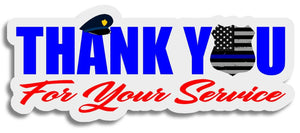Thank You Support Police Blue Line Car Window Bumper Truck Cup Laptop Sticker