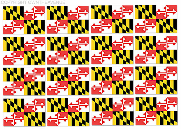 12 Pack - Maryland State Flag MD Car Truck Window Bumper Vinyl Decal Stickers - 2