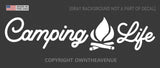 Camping Life Outdoors Hiking Campfire Car Window Truck Vinyl Decal Sticker 6" Inches Long - Model: 84792