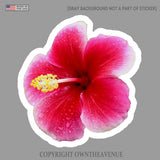 Hawaiian Hibiscus Flower Sticker Car Window Truck Vinyl Decal 3.5" #LDrkPinkRain