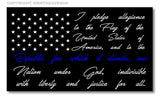 American Flag Pledge of Allegiance Blue Colors Car Window Sticker Decal 4"