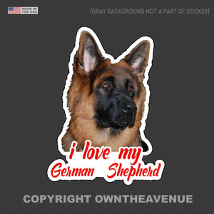 I Love My German Shepherd Sticker Decal Car Bumper Laptop 4.5" Inches #FCRL