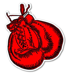 Boxing Gloves Old School Vintage Style Fighter MMA Vinyl Sticker Decal 4" - OwnTheAvenue