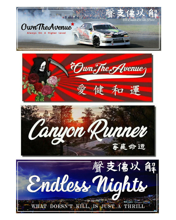 JDM Sticker Pack Lot of 4 Box Slap Japanese Racing Drifting Vinyl Decal Stickers - OwnTheAvenue