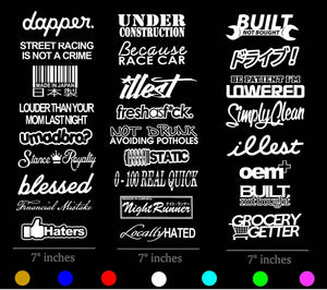 JDM 10 Random Car Sticker Decal Pack Lot Tuner Low Funny Euro JDM Drift #RoStMOD - OwnTheAvenue