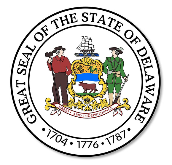 Seal of Delaware DE State Flag Car Truck Window Bumper Laptop Sticker Decal 4