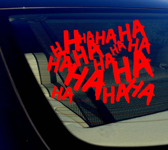 Haha Sticker Decal Joker Serious Evil Body Window Car RED 4