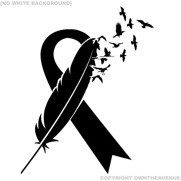 Feather Cancer Ribbon Breast Cancer Awareness Car Truck Decal Vinyl Sticker - OwnTheAvenue