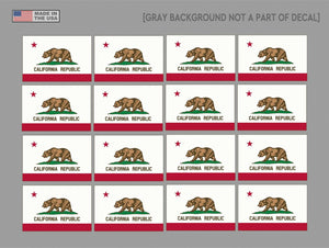 California Sticker State Flag Bear Decal 12 Pack Golden State Los Angeles 1.5" Inches Long Each - Model: 84920 - OwnTheAvenue