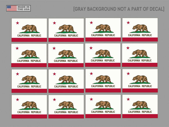 California Sticker State Flag Bear Decal 12 Pack Golden State Los Angeles 1.5