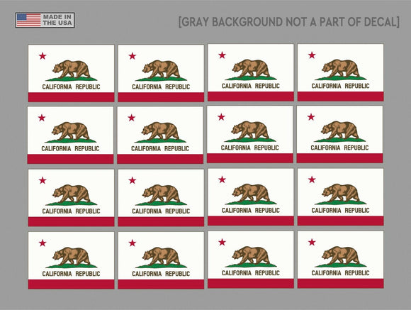 California Sticker State Flag Bear Decal 12 Pack Golden State Los Angeles 1.5