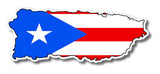 Puerto Rico Country Flag sticker decal Outline 5" - PR