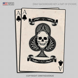 Skull Ace of Spades Motorcycle Helmet Chopper Biker Bumper Sticker Decal 4" 2PCS