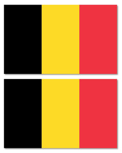 x2 Belgium Flag Car Truck Window Bumper Laptop Cup Vinyl Sticker Decal 4" - OwnTheAvenue