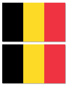 x2 Belgium Flag Car Truck Window Bumper Laptop Cup Vinyl Sticker Decal 4"