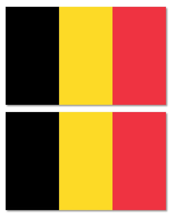 x2 Belgium Flag Car Truck Window Bumper Laptop Cup Vinyl Sticker Decal 4