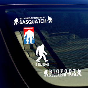 Bigfoot Yeti Sasquatch Vinyl Decal Sticker Pack Lot of 4 Stickers 7" - 3.5" Long - OwnTheAvenue