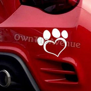 Paw Print Heart I Love My Dog Cute Doggy Vinyl Decal Sticker 3.75" Custom PwHrt - OwnTheAvenue