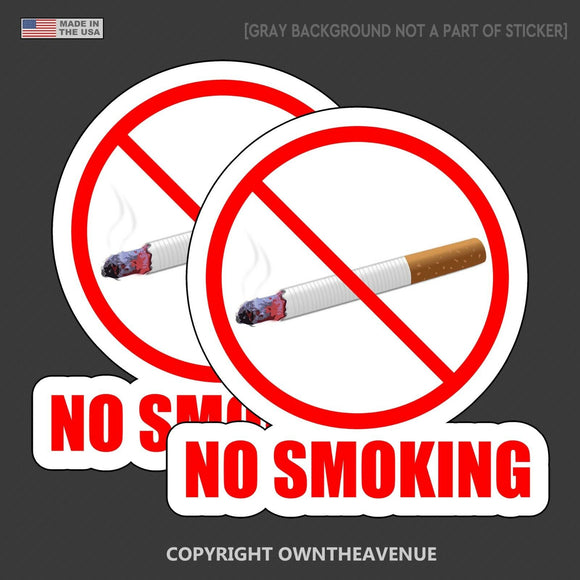 NO SMOKING Store Shop Mall Retail Business Vinyl Sticker Decal 2 Pack - OwnTheAvenue