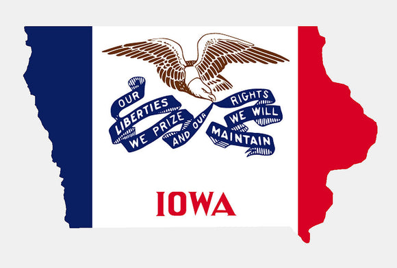 Iowa IA State Outline Flag Vinyl Sticker
