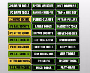 Toolbox Labels Sticker Decals For Drawers And All Tool Box Chest Set 30 Pack - OwnTheAvenue