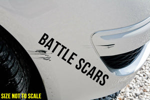 Battle Scars Sticker Decal Choose Size /  Color! JDM Funny Drifting - OwnTheAvenue