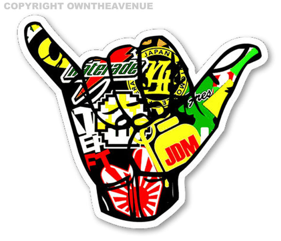 Shaka Hang Loose Sticker Bomb JDM Drifting Racing Drag Vinyl Sticker Decal vDK - OwnTheAvenue