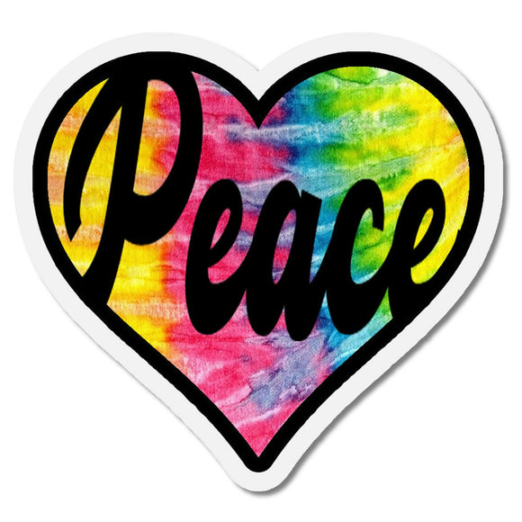 Peace Words In Acid Wash Tie Dye Heart Car Truck Cup Laptop Sticker Decal 4