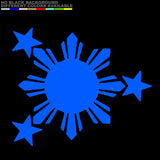 Philippines Flag Sun and Stars JDM Vinyl Decal Sticker - Choose Size And Color - OwnTheAvenue