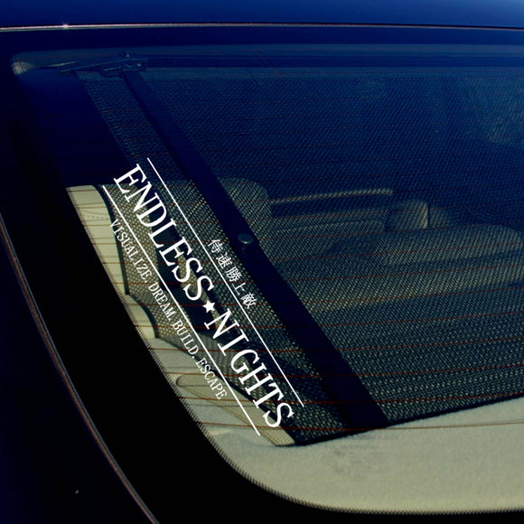 Endless Nights Japanese Decal Sticker Windshield Lowered JDM Drift - OwnTheAvenue