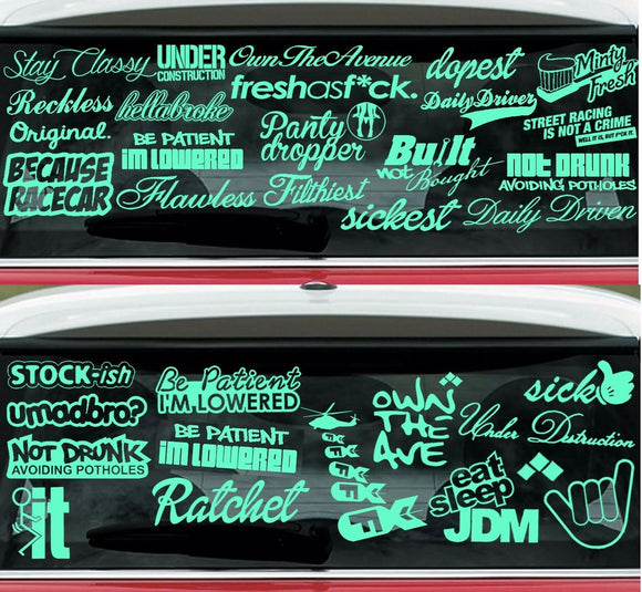 JDM Lot/Pack of 15 Random Mint Stickers/Decals Low Turbo Drift Race (15RM) - OwnTheAvenue