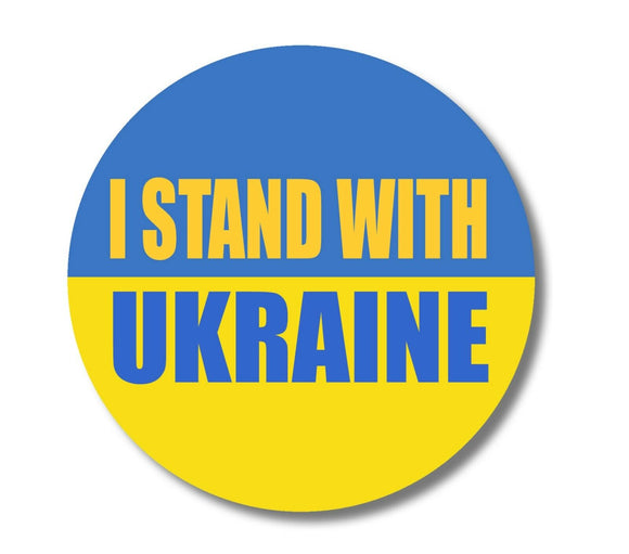 I STAND WITH UKRAINE STICKER DECAL CIRCLE MODLE 4G8F - OwnTheAvenue